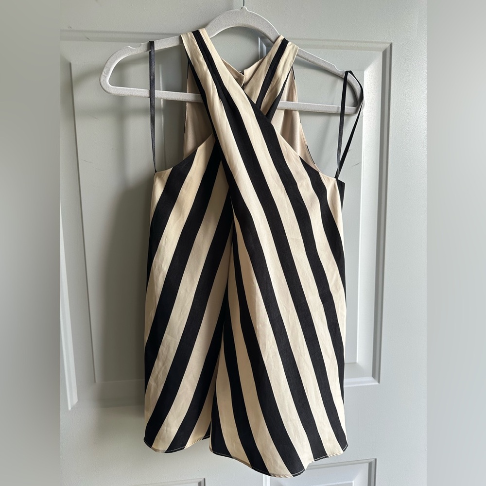 NWOT The Limited Black and Cream Halter Wrap Dress